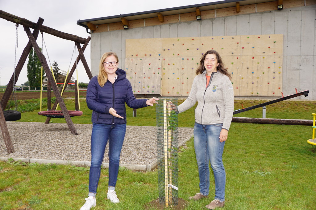JVP - Bäume pflanzen: Lena Stöger & unsere Bürgermeisterin beim HdG