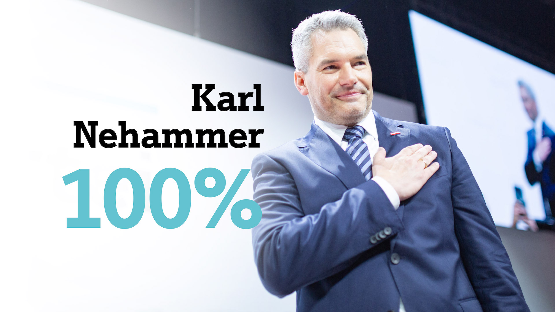 ÖVP-Bundesparteitag zeigt volles Vertrauen für Karl Nehammer: 100% Zustimmung