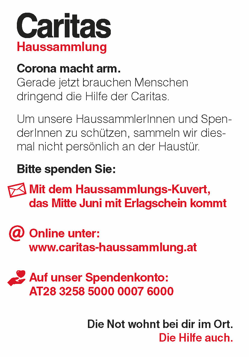 Caritas Haussammlung 2020