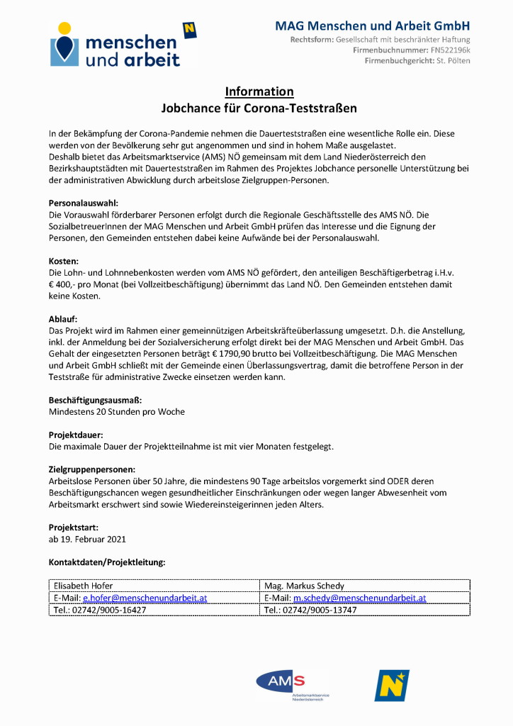 2021 Informationsblatt MAG Jobchance Teststraße