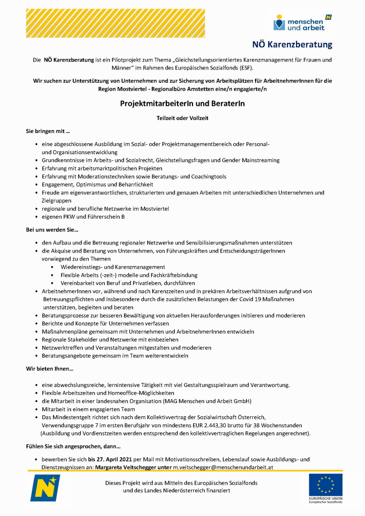 MAG Job   Karenzberatung