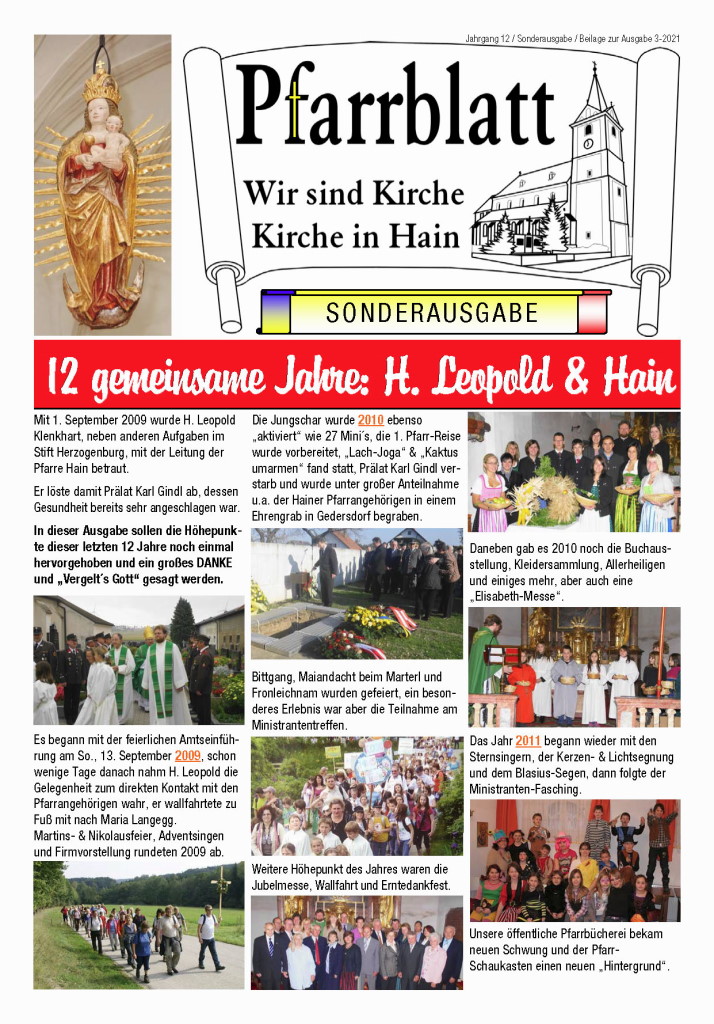 Pfarrblatt Sonderausgabe