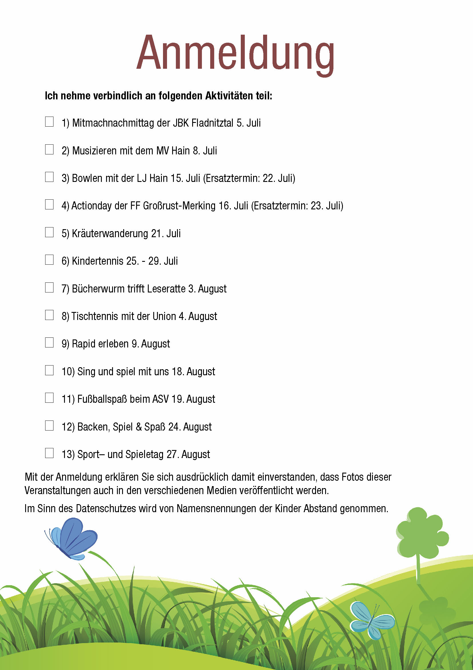 Anmeldeformular Ferienspiel2022