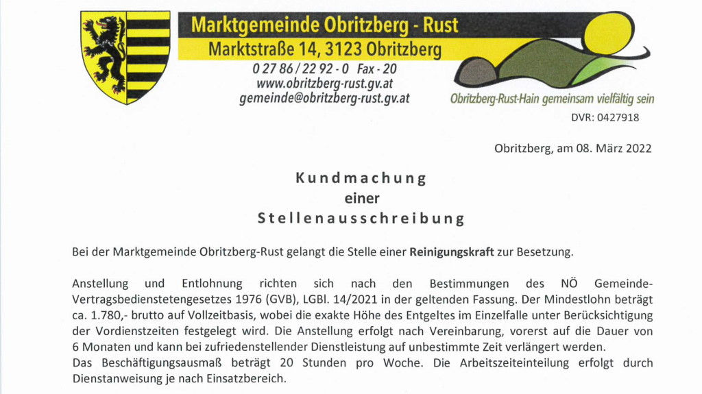 Stellenausschreibung