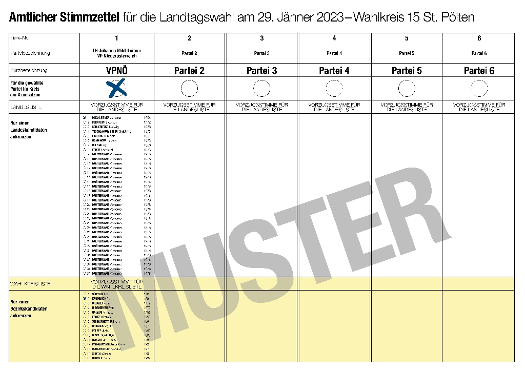 Stimmzettel PL-VP