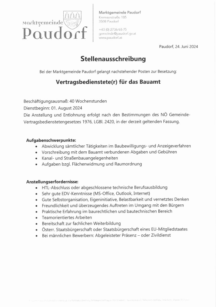Bauamt Paudorf