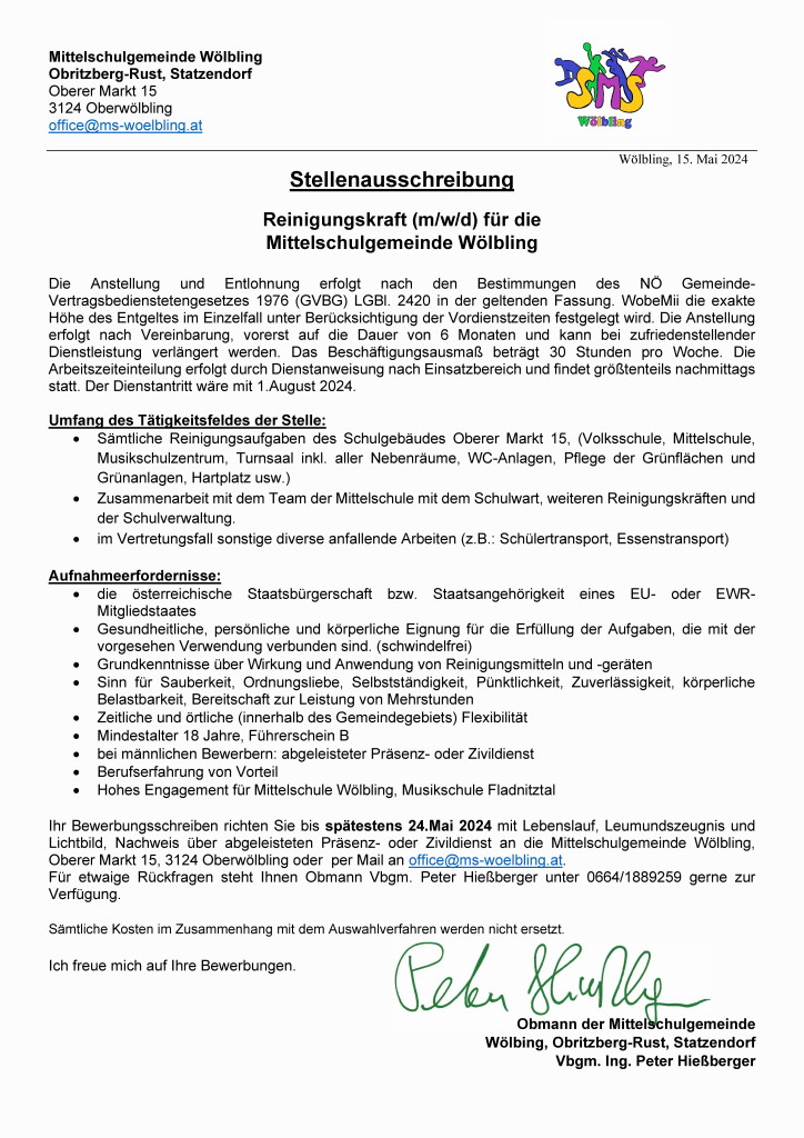 Job Mittelschule Wölbling