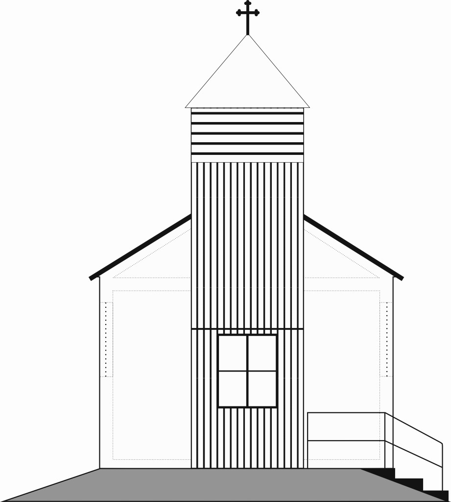 Kapelle Zagging Aufriss Turmseite i